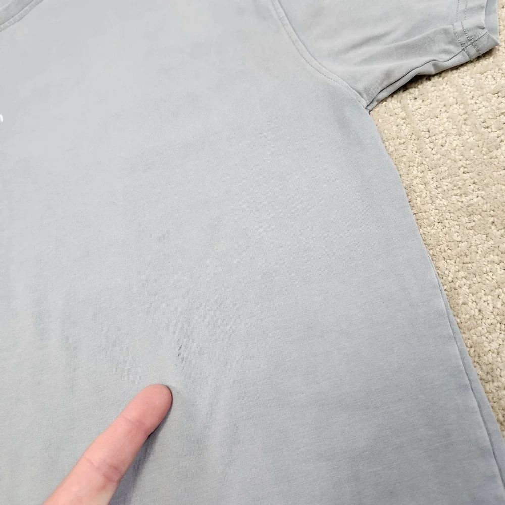 Young LA Shirt Men Small Oversized Rambo Gray Cotton Stretch Pump Cover